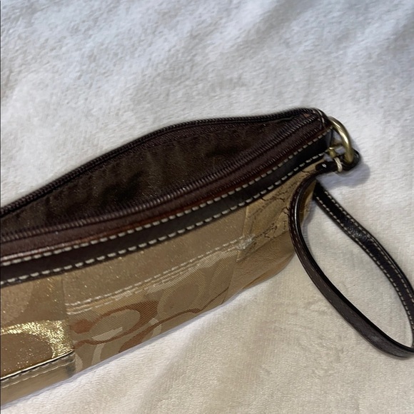 Coach Gold and Brown Wristlet - Picture 5 of 9